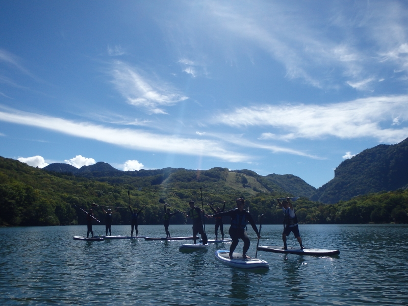 Biwa Pond SUP half-day tour in Shiga Kogen