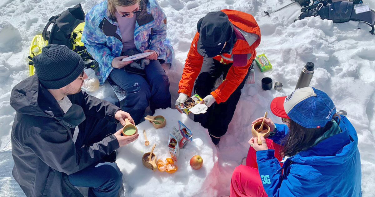 Snowshoe hiking private guide in Shiga Kogen